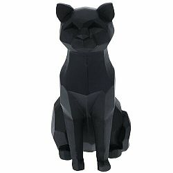 Dekorácia geometric Sediaca mačka, 20 cm, čierna