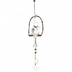 Drevená závesná dekorácia Veľkonočný zajačik, 50 cm
