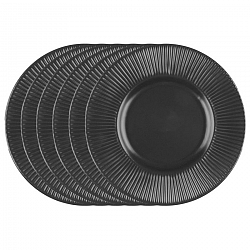 Florina Sada dezertných tanierov Capri, 22 cm, 6 ks, čierna