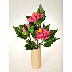 Umelá kvetina Ibištek zväzok ružová, 35 cm