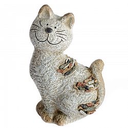 Záhradná dekorácia Mačka s kamienkami, 18 x 28,5 x 13 cm